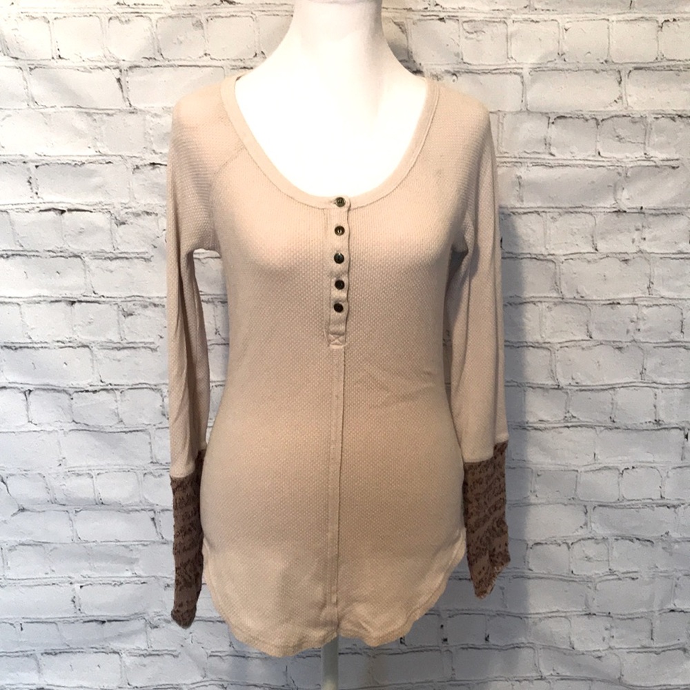 Free People Alpine Cuff Henley - Pale Ballet Pink